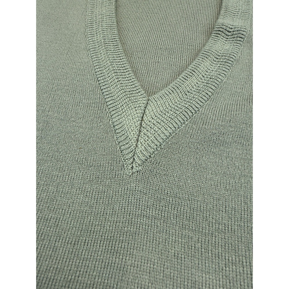 Vintage Gabicci Men's L Wool Blend Sweater Vest Green V Neck Golf Preppy Korea - Picture 8 of 10